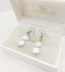 Κρεμαστά σκουλαρίκια ατσάλι Mother of Pearl shell Α9516 ΤΙΜΗ 35 ΕΥΡΩ