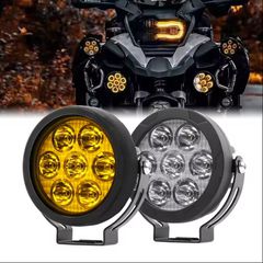 Κωδ.355457 Προβολακια αλουμινίου ζευγος LED IP67 13cm (2 X 35W) 6000 Lumen 6000K + κιτρινα καπακια τηλ.215-215-8211