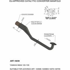 Κωδ.356105 Leovince καταλύτης Ατσάλι 4-Stroke 16039 για YAMAHA GPD 125 ABS 18-20 / YAMAHA GPD 155 ABS 16 τηλ.215-215-8211