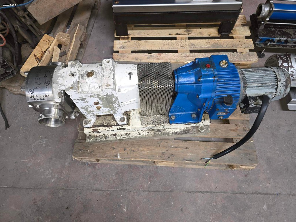 ΠΕΡΙΣΤΡΟΦΙΚΗ ΑΝΤΛΙΑ ΛΟΒΟΥ ΑΝΟΞΕΙΔΩΤΗ  LOBE PUMP, του Ιταλικού οίκου ‘’PUREFLO’’ Τύπος: D2 5835 SERIAL N. (μεταχειρισμένη, ώς έχει, σε λειτουργική κατάσταση)