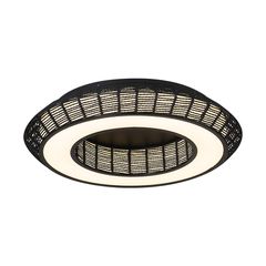 Πλαφονιέρα Οροφής Paper Fest Μαύρο 58xH11,5cm Led max 64w 2400lm CCT 3000-6000K Dimmable by Remote Control Sun Light ZEUS-60-BK