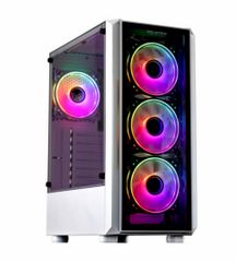 ProGaming Bastion Gaming Midi Tower Κουτί Υπολογιστή με Πλαϊνό Παράθυρο και ARGB Φωτισμό Λευκό