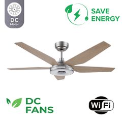 Telemax CES565SL Ανεμιστήρας Οροφής DC με WI-Fi και Τηλεχειριστήριο Light Wood