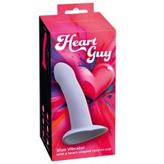 Heart Guy μπλε Ντίλντο δονητής σιλικόνης με βεντούζα