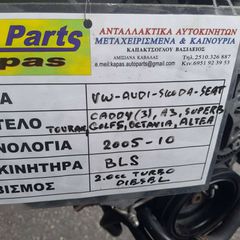 KΙΝΗΤΗΡΑΣ VW CADDY (3) GOLF5, AUDI A3 2.0cc TURBO DIESEL , ΑΡ. ΚΙΝΗΤΗΡΑ: ΒLS , 2005 - 2010
