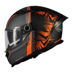 Κράνος MT Braker SV ECE 22.06 Charm B4 μαύρο/πορτοκαλί ματ-thumb-1