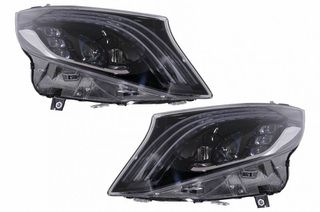 Μπροστινά Φανάρια Set Για Mercedes-Benz Vito W447 14-20 Maybach Look DRL Led Tube Μαύρα