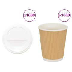 Χάρτινα ποτήρια καφέ με καπάκια 1000 τεμάχια 8oz 200ml 3325224