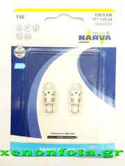 NARVA LED T10 6000K ΛΕΥΚΟ ΤΟΥ ΠΑΓΟΥ 360° ΠΕΡΙΜΕΤΡΙΚΟΣ ΦΩΤΙΣΜΟΣ - ΤΙΜΗ ΖΕΥΓΟΥΣ ....SoundStreet....