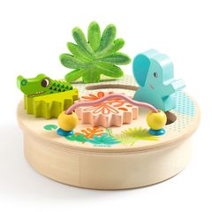 Μίνι ξύλινο παιχνίδι λεπτής κινητικότητας με άσκηση προγραφής Ζούγκλα - Djeco