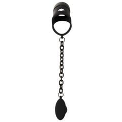 Ball ring with cock cage and anal plug-thumb-1
