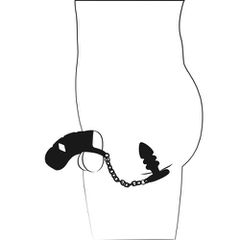 Ball ring with cock cage and anal plug-thumb-3