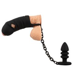 Ball ring with cock cage and anal plug-thumb-5