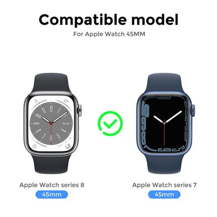 Θήκη PC με Tempered Glass Ahastyle WG115 Apple Watch 7/8/9 45mm Upgrade σε Ultra Μπλε-thumb-3