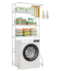 Ράφι αποθήκευσης VEVOR Over Washer and dryer Single Row 3 Tiers Washer Rack White