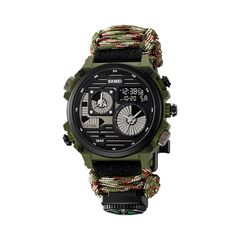 Ψηφιακό/αναλογικό ρολόι χειρός – Skmei - 2202 - Army Green Rope