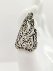 Δαχτυλίδι Vintage Long Lace Design ασήμι 925 και Μαρκασίτες Α9526 ΤΙΜΗ 55 ΕΥΡΩ