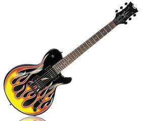 Σετ Dean Evo Dragster (Flames) ηλεκτρική κιθάρα NOS, με ενισχυτή Peavey Audition 110 USA, θήκη κιθάρας και καλώδιο