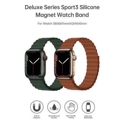 Λουράκι Devia Sport3 Silicone Magnet Apple Watch (38/ 40/ 41mm) Deluxe Κόκκινο-thumb-1