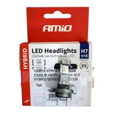 ΛΑΜΠΑ H7/H18 60W 6.500K 5.600LM +400% LED CAN BUS HYBRID SERIES AMIO 2TEM