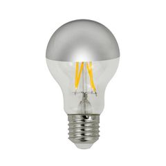 Λάμπα led αχλάδι crossed filament 8W E27 2700K 220-240V dimmable αντεστραμένου καθρέπτη ασημί