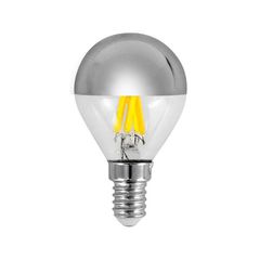 Λάμπα led σφαιρική crossed filament 6.5W Ε14 2700Κ 220-240V dimmable αντεστραμένου καθρέπτη ασημί χρώμα