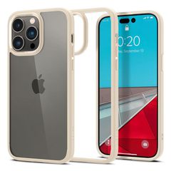 Θήκη TPU & PC Spigen Ultra Hybrid Apple iPhone 14 Pro Διάφανο-Μπεζ