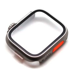 Θήκη Glass & PC inos Apple Watch 7/ 8/ 9 45mm Upgrade to Ultra Ασημί