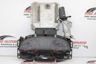 Εγκέφαλος σετ VW GOLF 7 (2014-2019) 04L907309B 0281018510 5G1920731 5Q905865 DIESEL με κλειδαριά με κλειδί και όργανα -κοντέρ