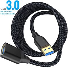 LAIHONEN Nylon Braided USB 3.0 Male To Female High Speed Transmission Data Cable