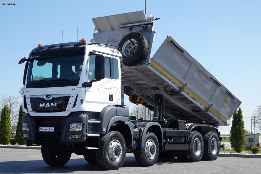 Ανατροπή MAN 2020 TGS 41.510 / 8x6 / Ανατρεπόμενο / 3 Πλευρικά / BORDMATIC / HYDROBRA / MEILLER KIPPER / Ελα