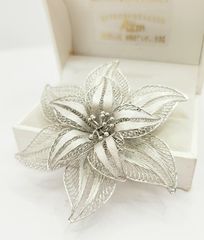 Vintage Ασημένια 925 φιλιγκράν καρφίτσα Water Lily Α9046 ΤΙΜΗ 85 ΕΥΡΩ