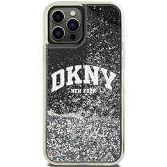 DKNY Liquid Glitter Big Logo iPhone 12 Pro/12 Case - Black-thumb-2