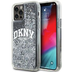 DKNY Liquid Glitter Big Logo iPhone 12 Pro/12 Case - Black-thumb-0
