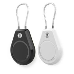 Apple AirTag Case Waterproof with Steel Cable - Black + White (2 pieces)
