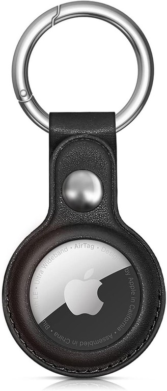 Apple AirTag PU Leather Case - Black
