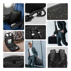Wozinsky Premium 15.6'' Laptop Backpack/Bag with Strap - Black-thumb-1