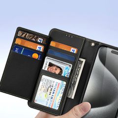 Dux Ducis Lawa Leather Case for iPhone 15 Pro Max - Black-thumb-3