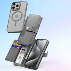 Dux Ducis Lawa Leather Case for iPhone 15 Pro Max - Gray-thumb-3