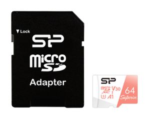 SILICON POWER κάρτα μνήμης microSDXC Superior, 64GB, C10 UHS-I U3 A1 V30
