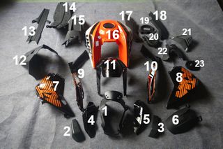 FAIRING ΜΕΜΟΝΩΜΕΝΑ ΤΕΜΑΧΙΑ ΠΛΑΣΤΙΚΑ ABS KTM DUKE 200 2012-2024 ΑΒΑΦΑ