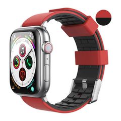 Λουράκι Σιλικόνης Ahastyle WA11 Duotone Premium Silicone Apple Watch (38/ 40/ 41mm) Σκούρο Κόκκινο-Μαύρο