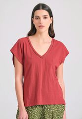 Funky Buddha Γυναικείο Linen Blend T-shirt FBL011-110-04
