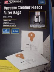 Σακούλες σκούπας PARKSIDEυγρών -στερεών  VACUM CLEANER BAGS PFT20A1και δώρο ενα πακέτο φίλτρα