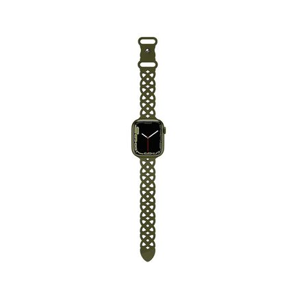Watchband Hoco WA09 Flexible Rhombus Hollow 38/40/41mm για Apple Watch 1/2/3/4/5/6/7/8/SE Olive Green Silicon Band-thumb-2