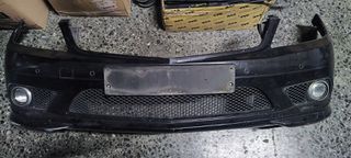 mercedes c class w204 amg 2007-2011 εμπρός προφυλακτήρας γνήσιος μαύρος κομπλέ με αισθητήρες παρκαρίσματος parktronik & εσωτερικά πλαστικά
