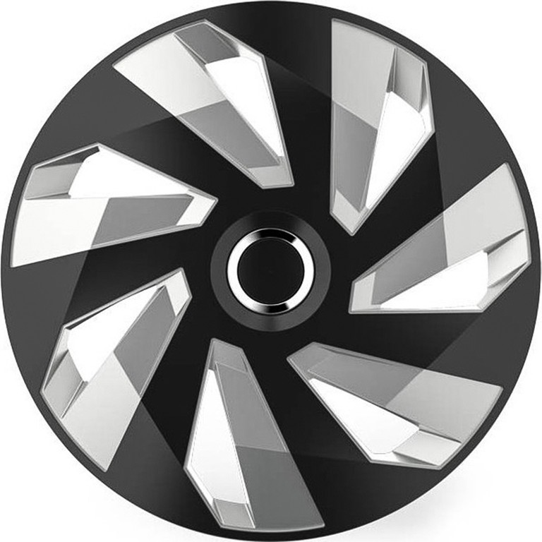 ΤΑΣΙΑ ΤΡΟΧΩΝ 14'' VECTOR 4 ΤΕΜΑΧΙΑ ΧΡΩΜΑ ΜΑΥΡΟ-ΑΣΗΜΙ ΜΕ ΔΑΧΤΥΛΙΔΙΑ ΧΡΩΜΙΟΥ 34358