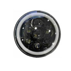 Μπροστινά Φανάρια Set Για Jeep Wrangler 96+ / Mercedes-Benz G-Class W463 / Hummer H1/H2 / Harley-Davidson Led Angel Eyes / DRL Projectors Μαύρα 7 led 2 Τεμάχια