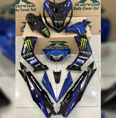 ΠΛΑΣΤΙΚΑ RAPIDO YAMAHA CRYPTON X135 V1 MONSTER ENERGY (44) BLACK (STICKER TANAM)