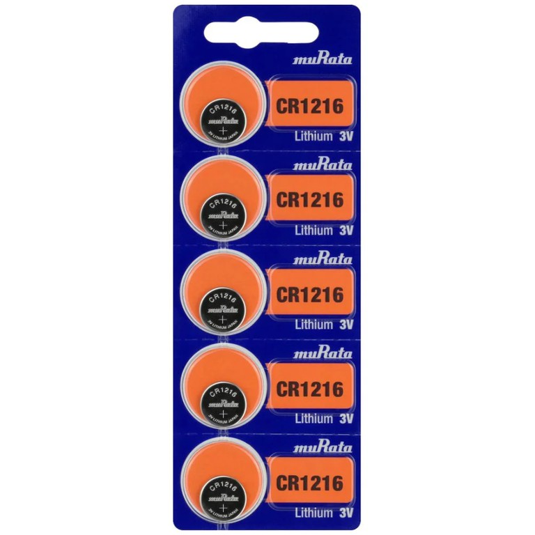 5 x mini Murata CR1216 lithium battery